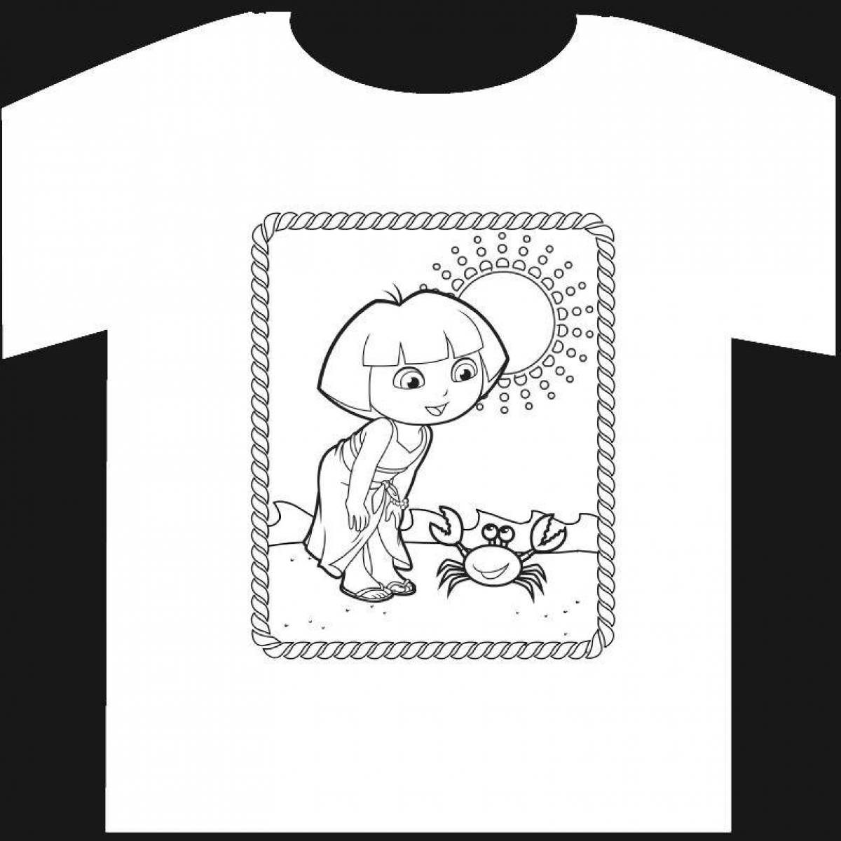 Coloring t-shirt with color filling for children