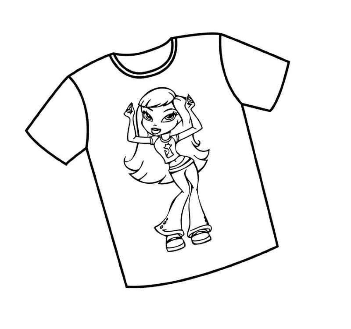 Colorful t-shirt coloring page for kids to explore