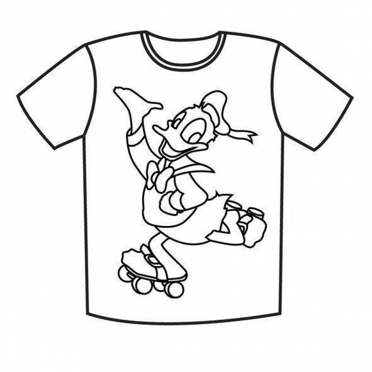 Colorful t-shirt coloring page for kids to express themselves
