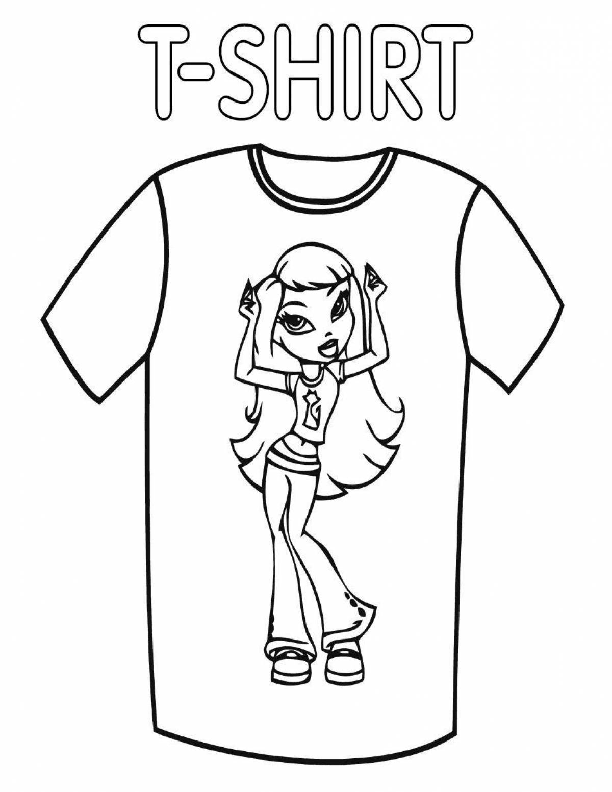 Colorful t-shirt coloring page for kids to learn