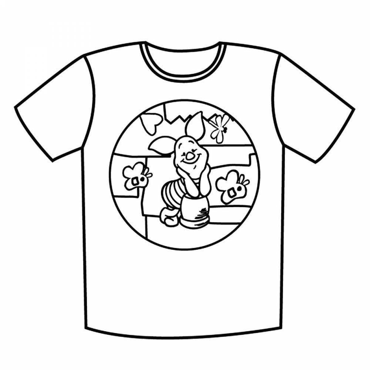 Colorful t-shirt coloring page for kids to develop skills