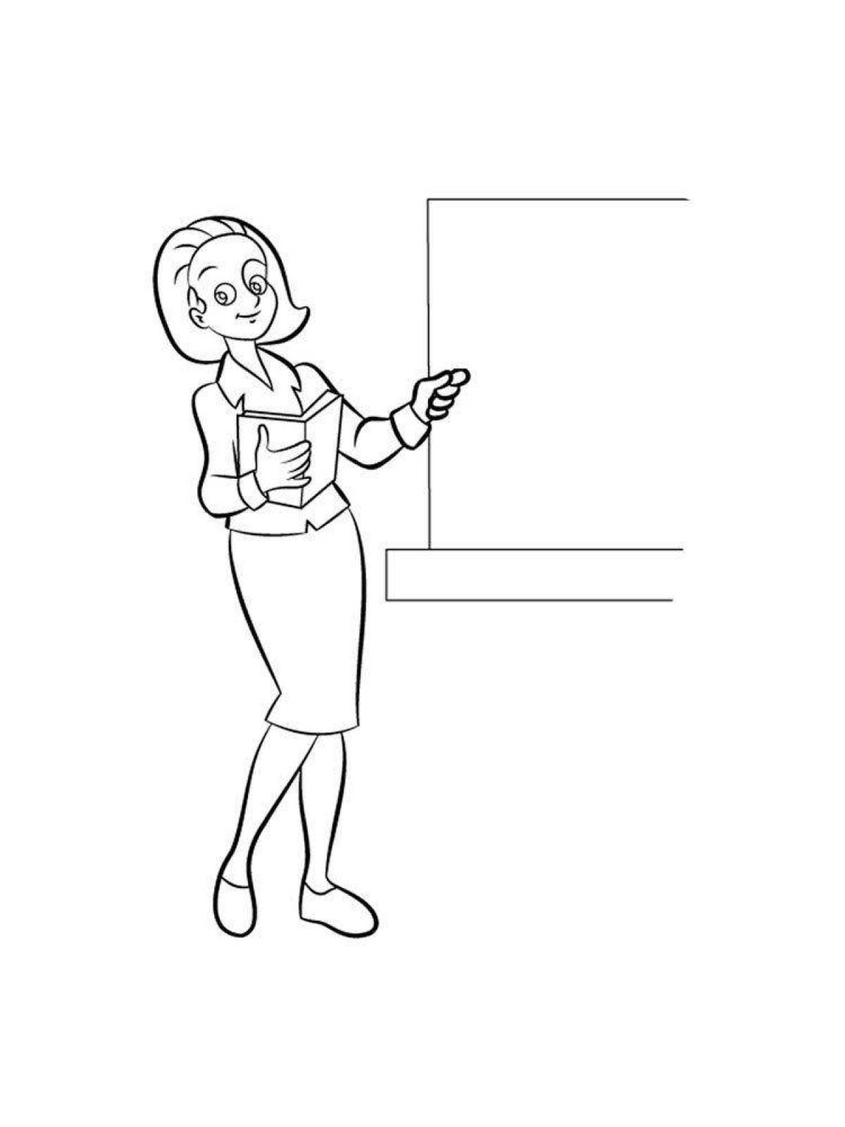 Attractive teacher coloring book for kids