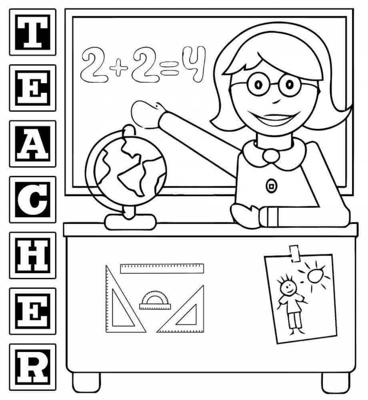 Teacher's bright coloring book for younger students