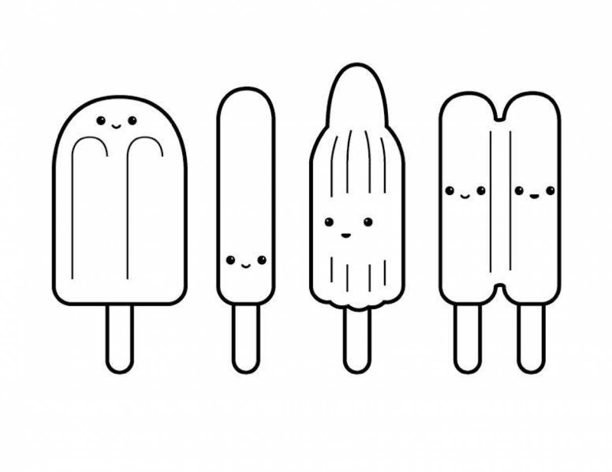 Распечатка мороженое на палочке