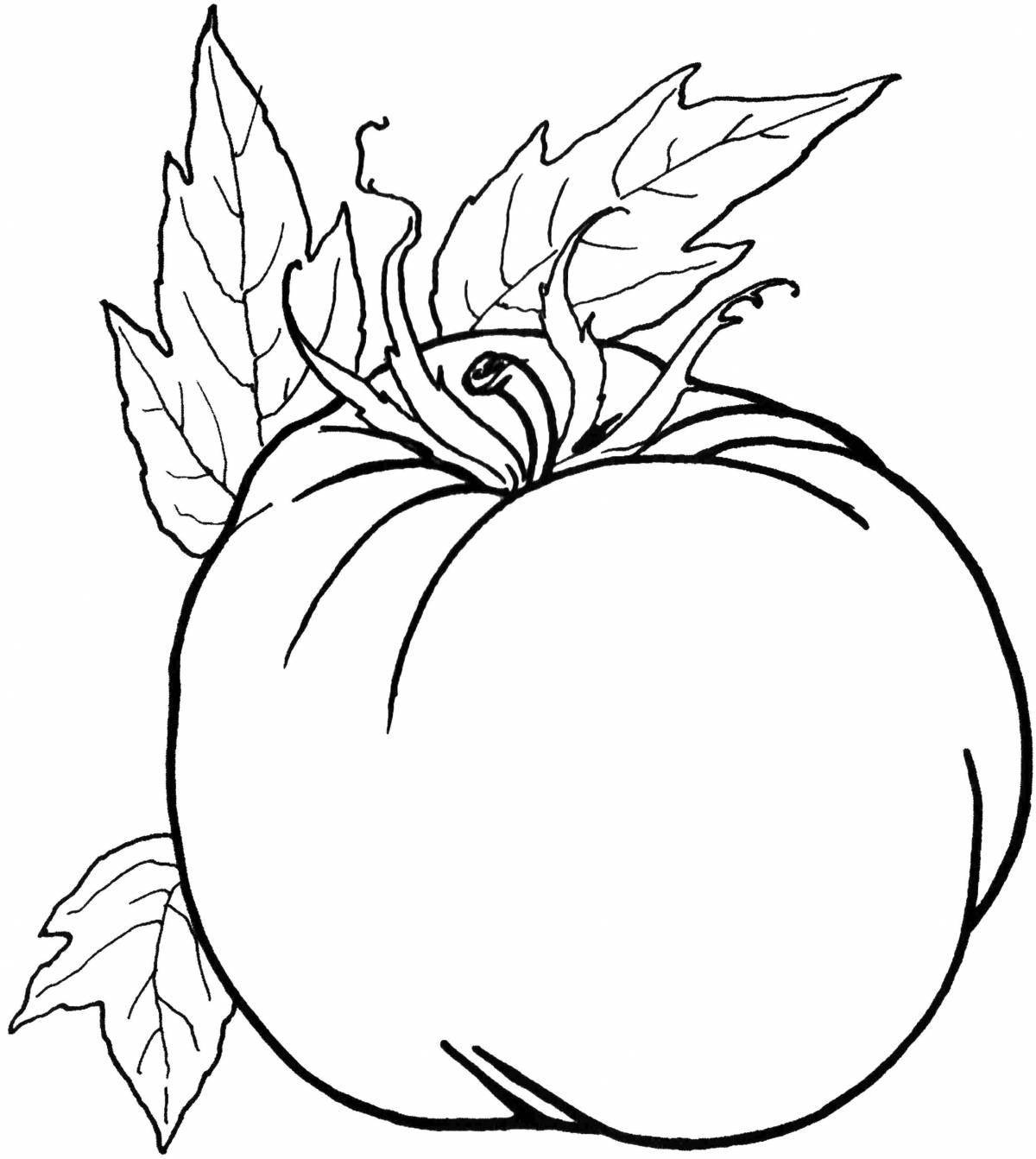 Playful tomato coloring page for kids