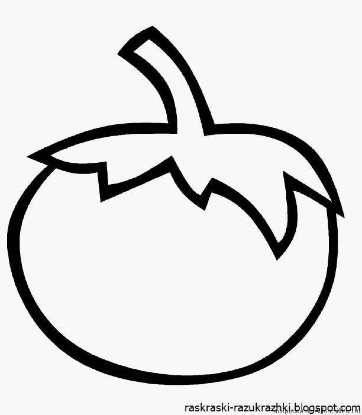 Live tomato coloring page for kids