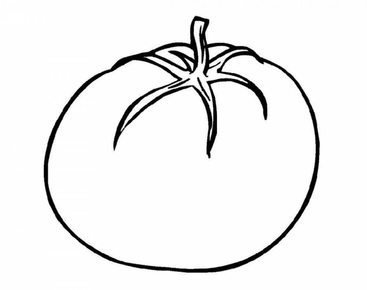 Animated tomato coloring page for kids