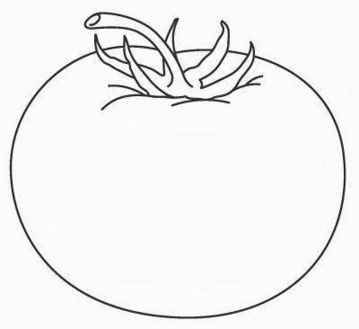 Intriguing tomato coloring page for kids