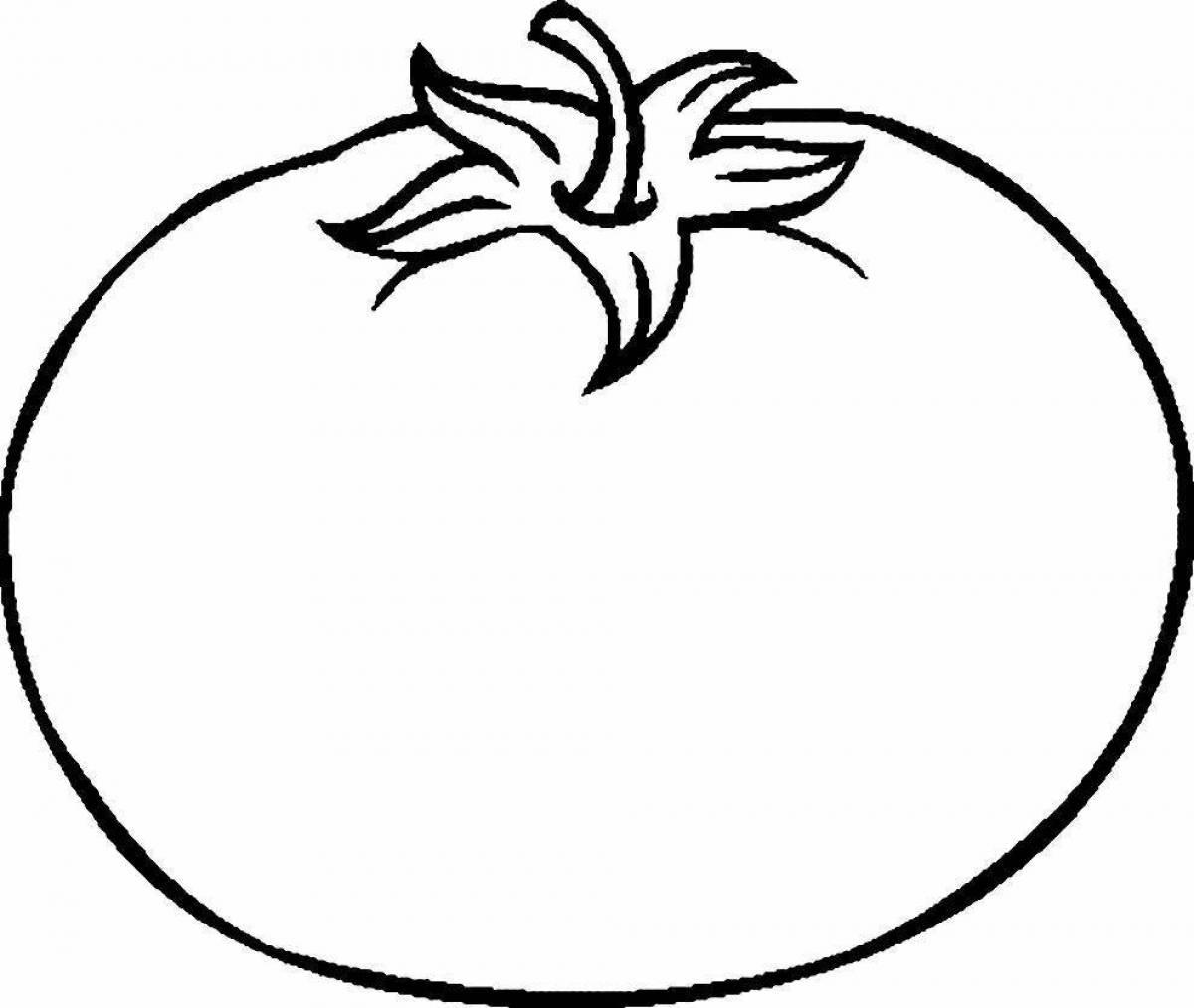 Cute tomato coloring page for kids