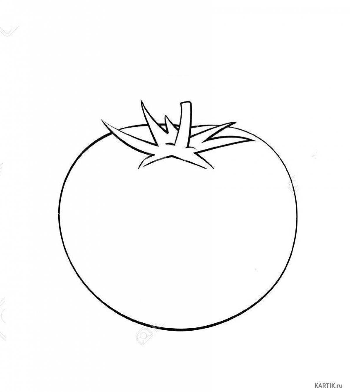 Adorable tomato coloring page for kids