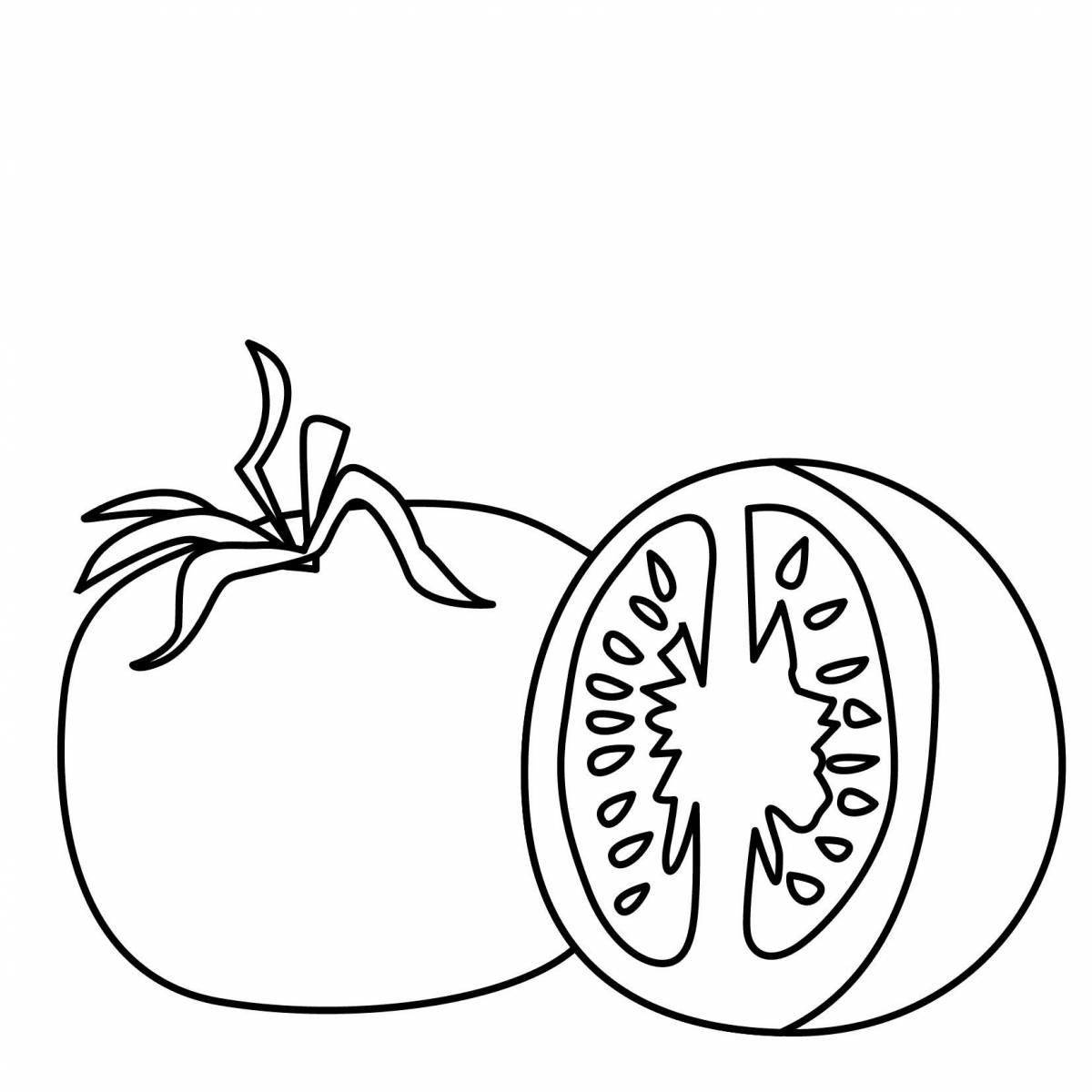 Great tomato coloring page for kids