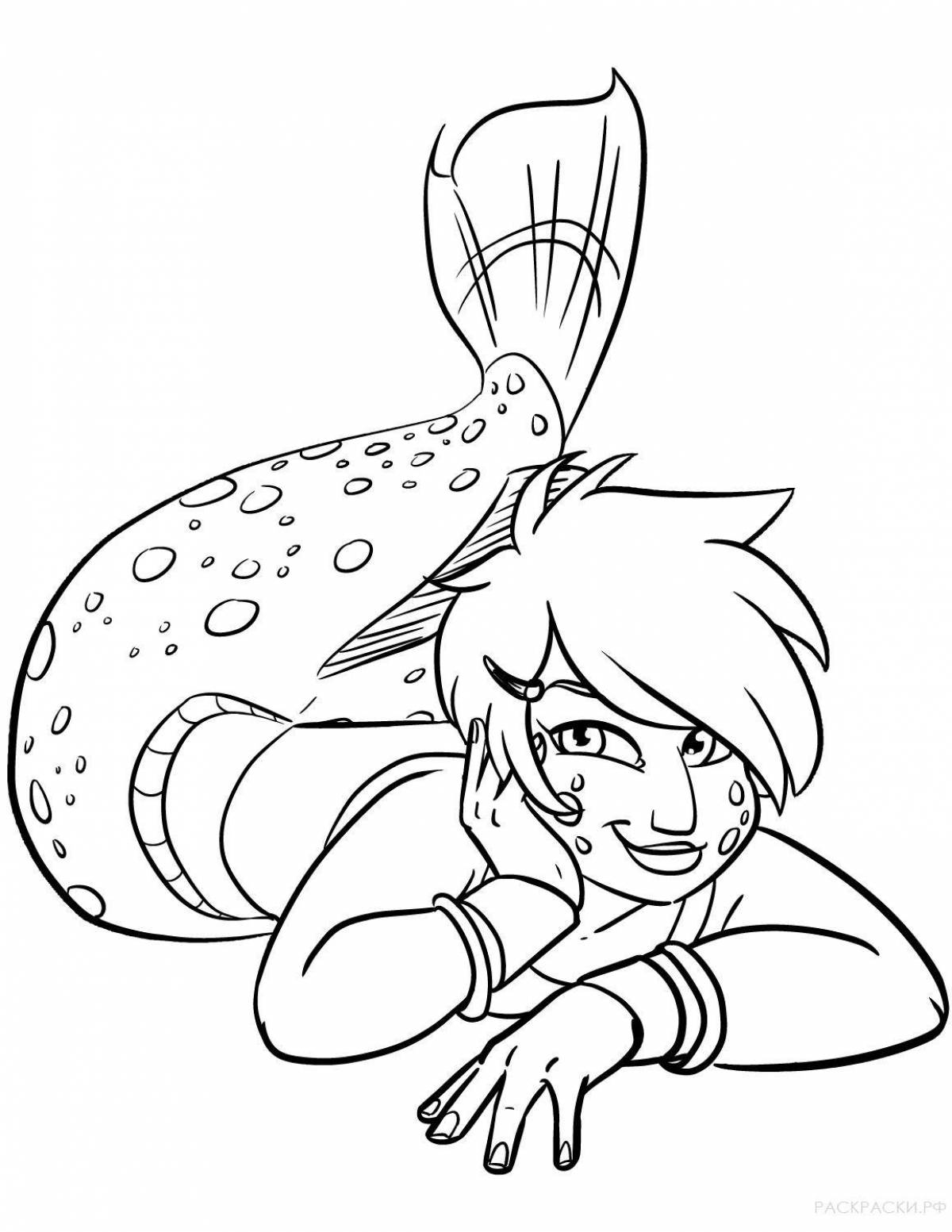 Luminous coloring lady bug mermaid