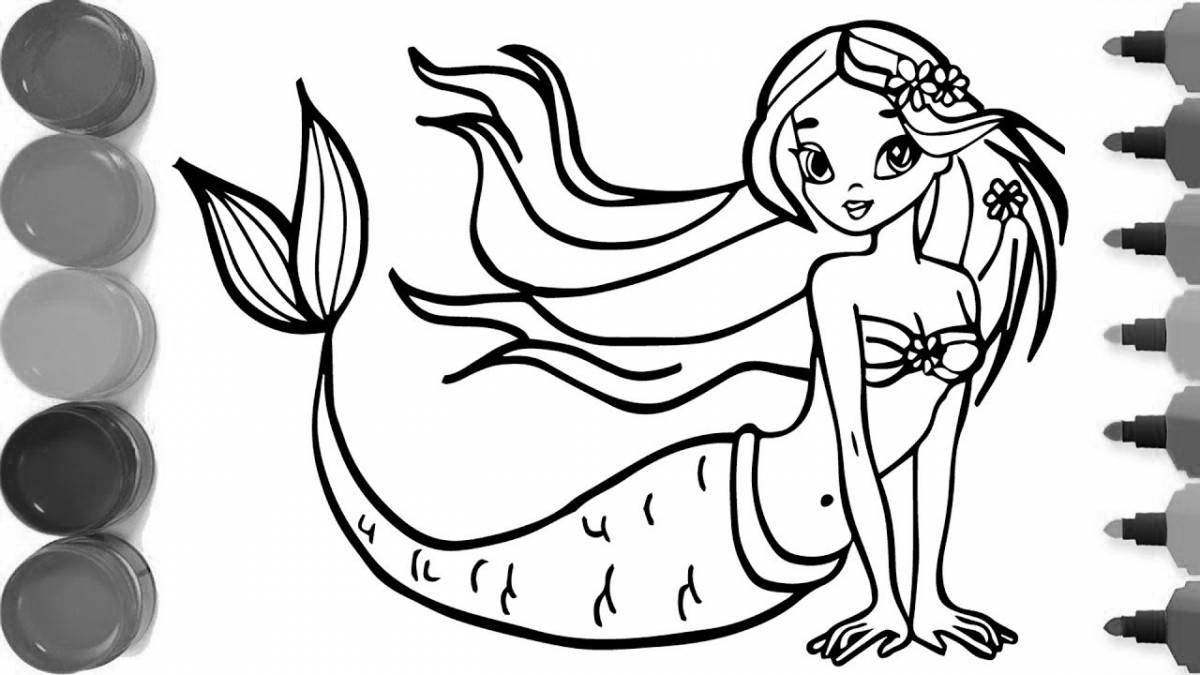 Amazing coloring lady bug mermaid