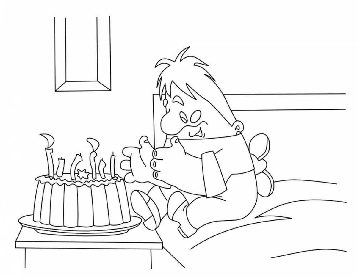 Radiant coloring page happy birthday grandfather