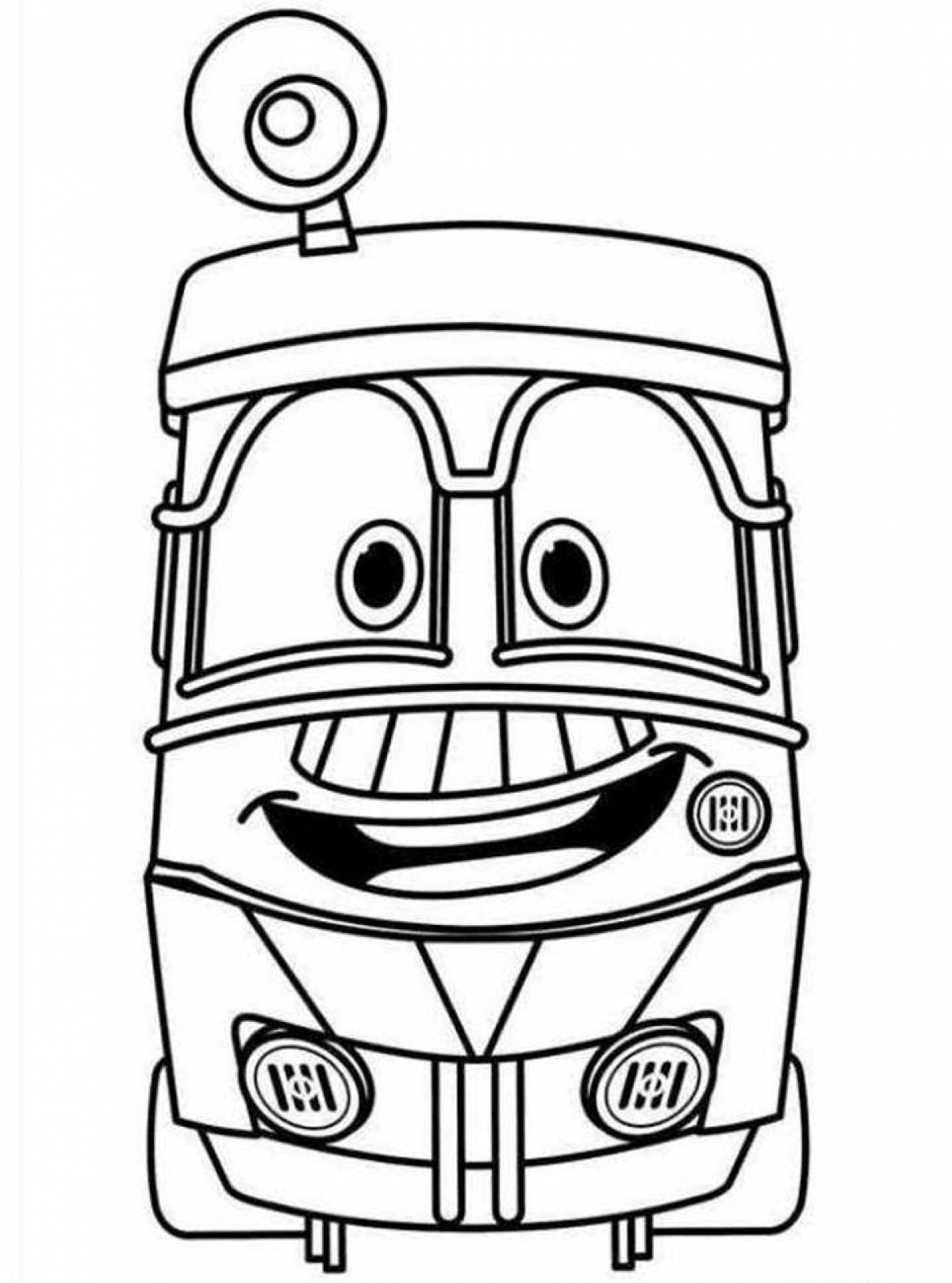 Очаровательные роботы-поезда-раскраски для детей