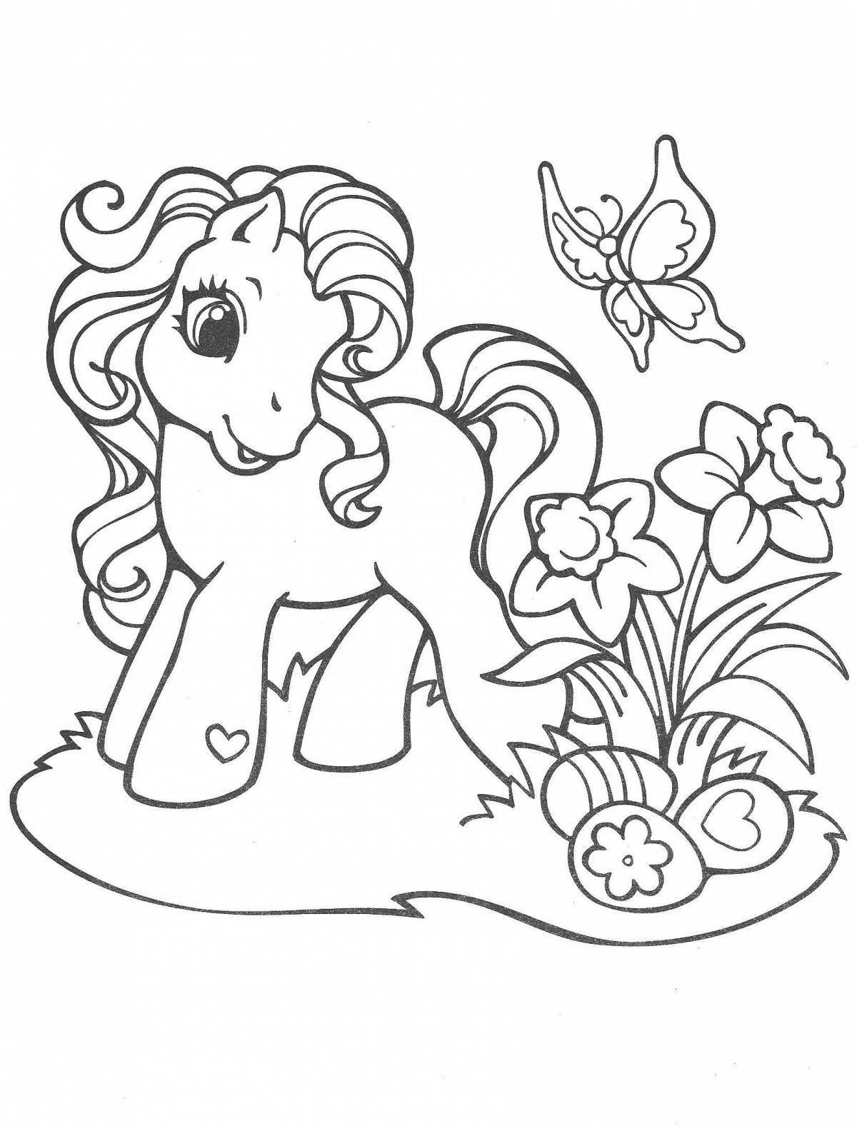 Adorable horse coloring book for kids 5-6 years old