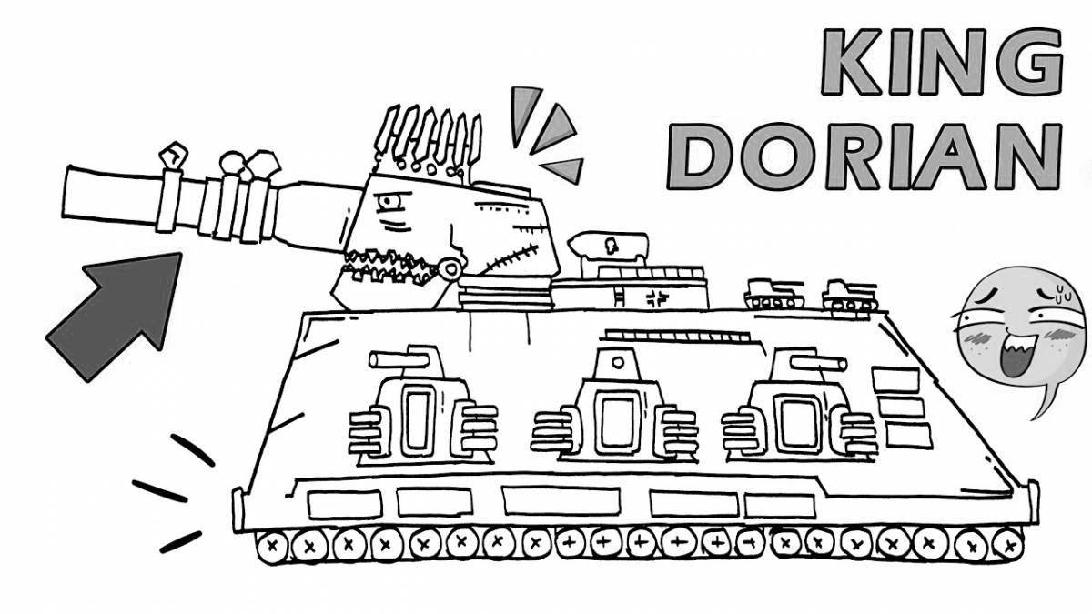 Фото Развлекательная раскраска танк кв 44 для детей
