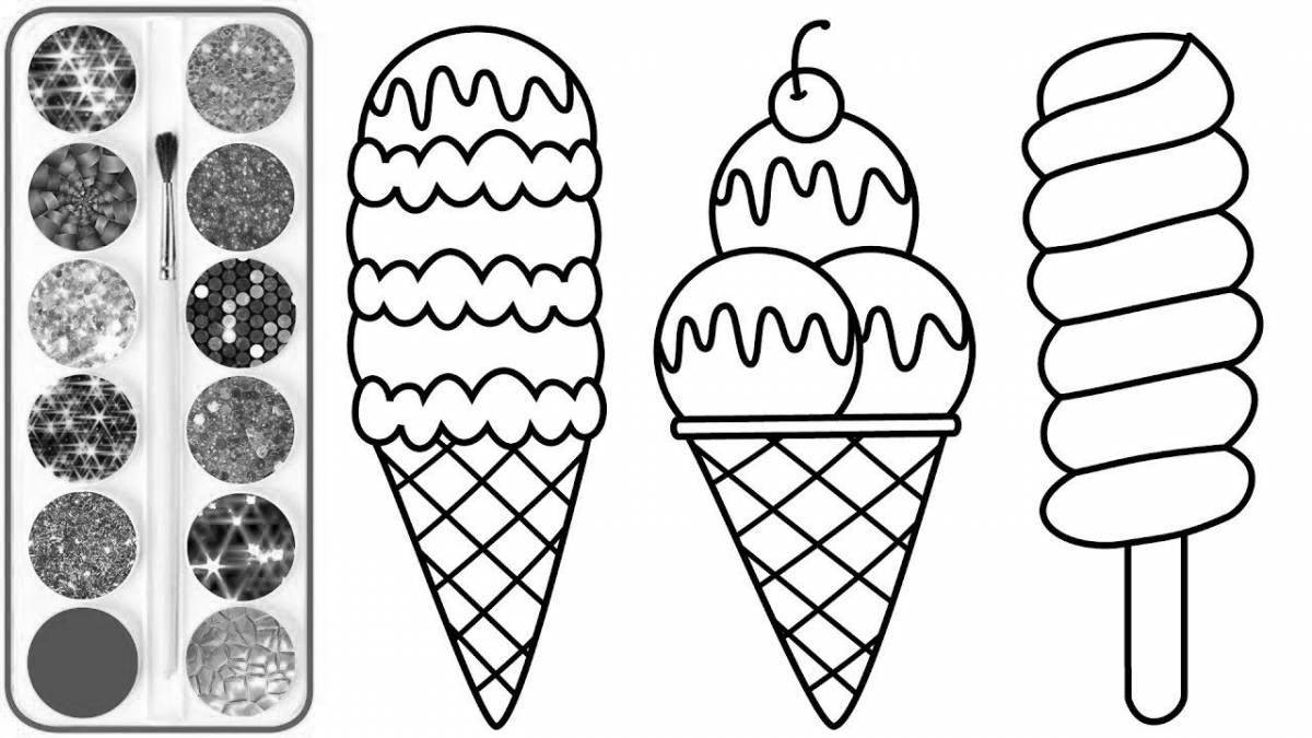 Refreshing ice cream coloring page