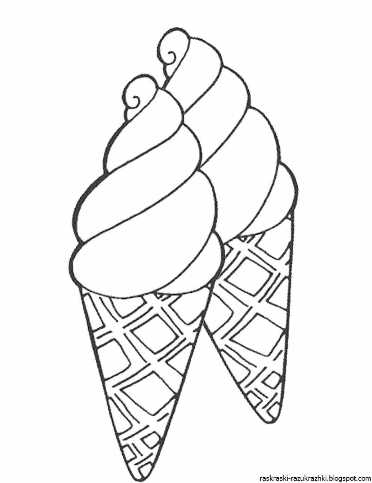 Holiday ice cream coloring page