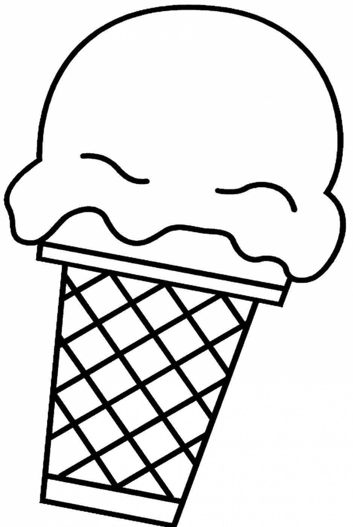 Раскраска аппетитное мороженое