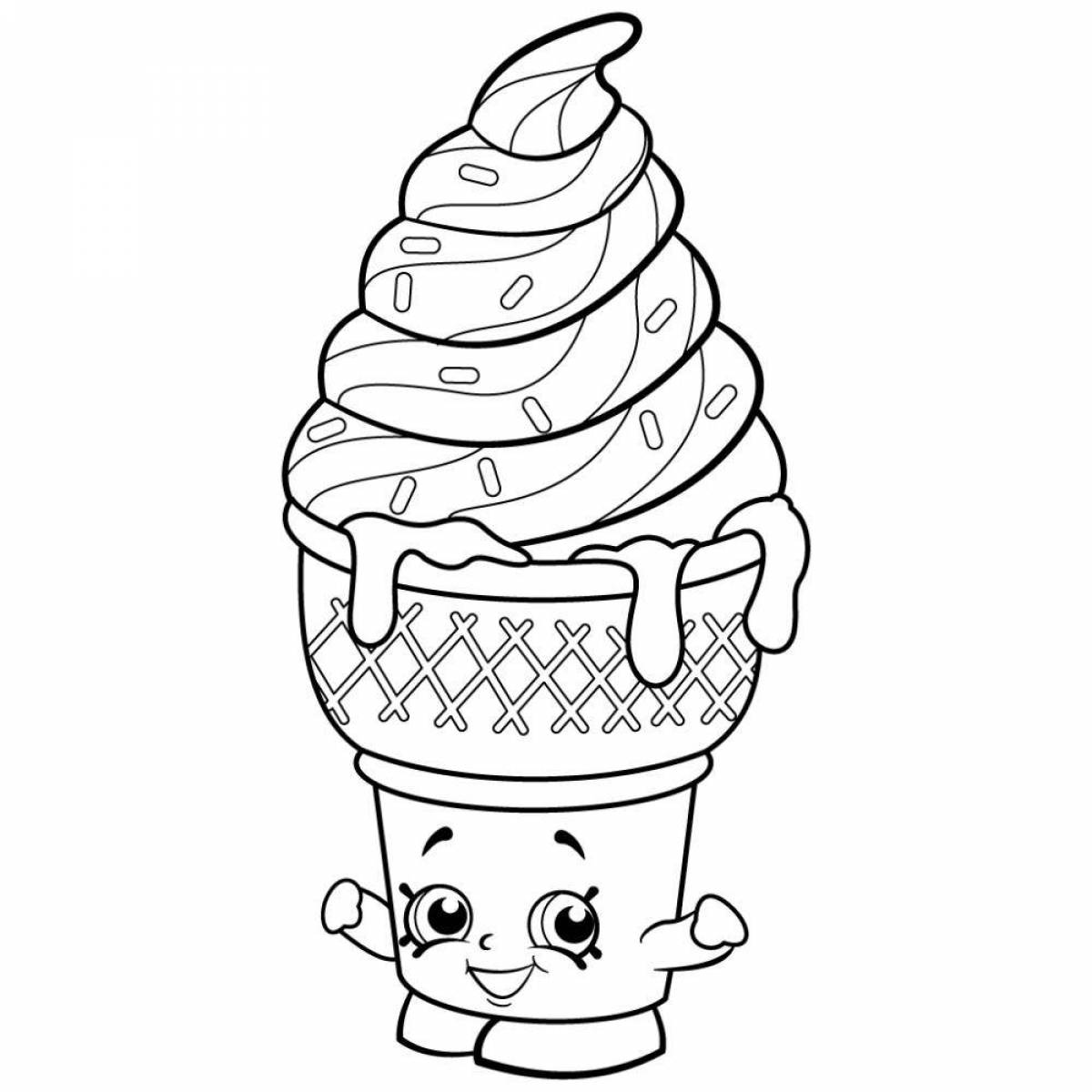 Tempting ice cream coloring page