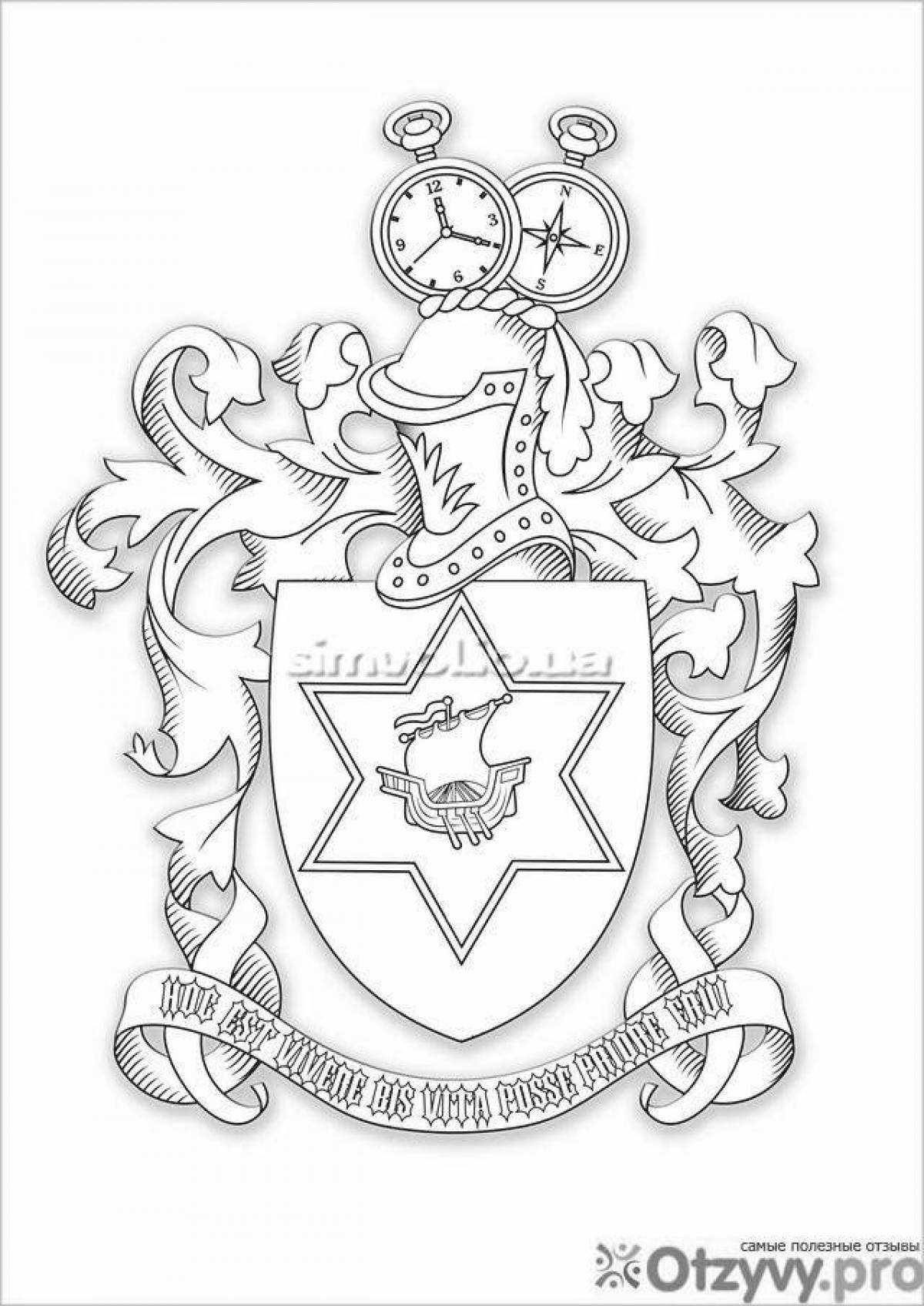 Exquisite coloring family coat of arms