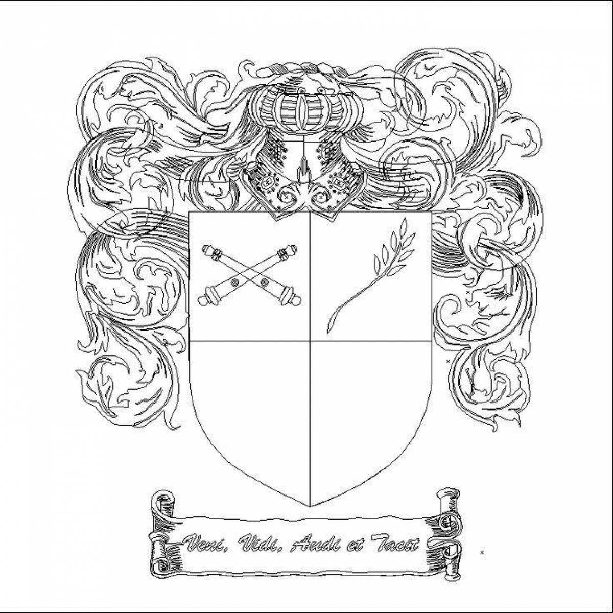 Изысканная раскраска «фамильный герб»