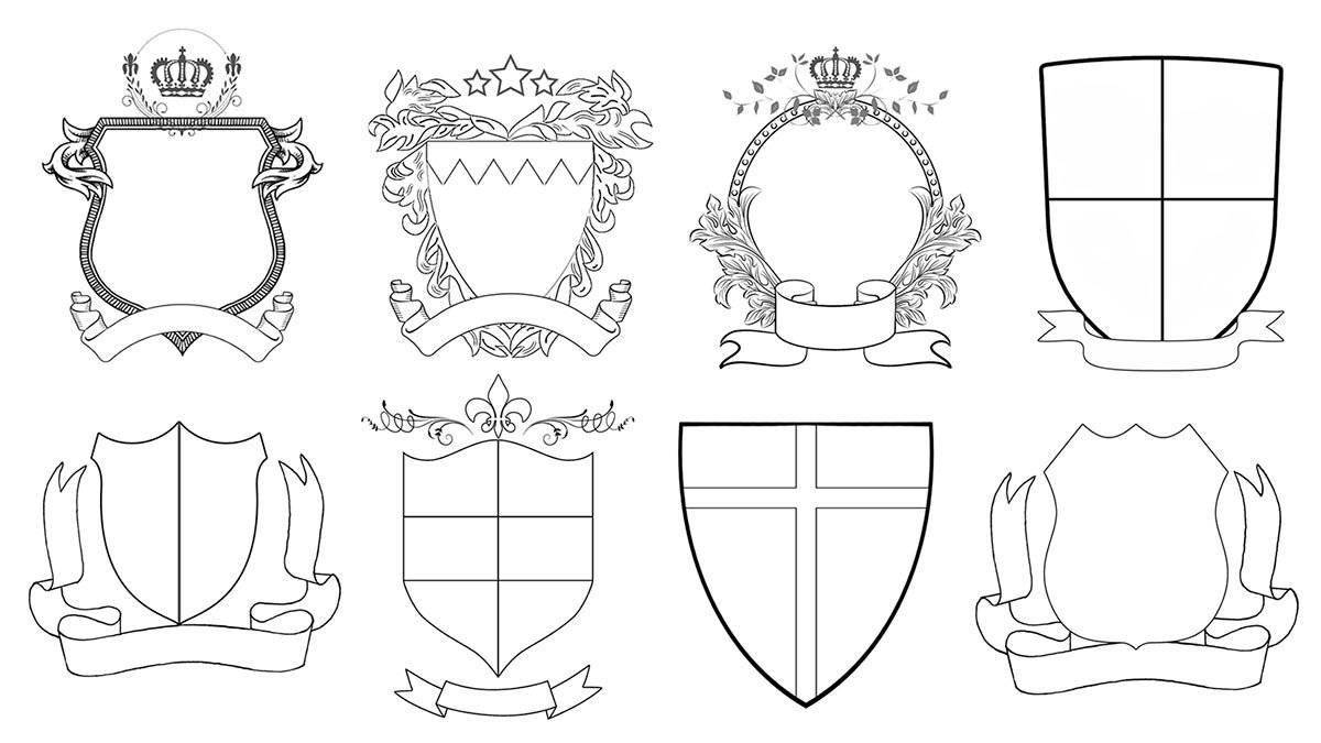 Exalted family coat of arms coloring page