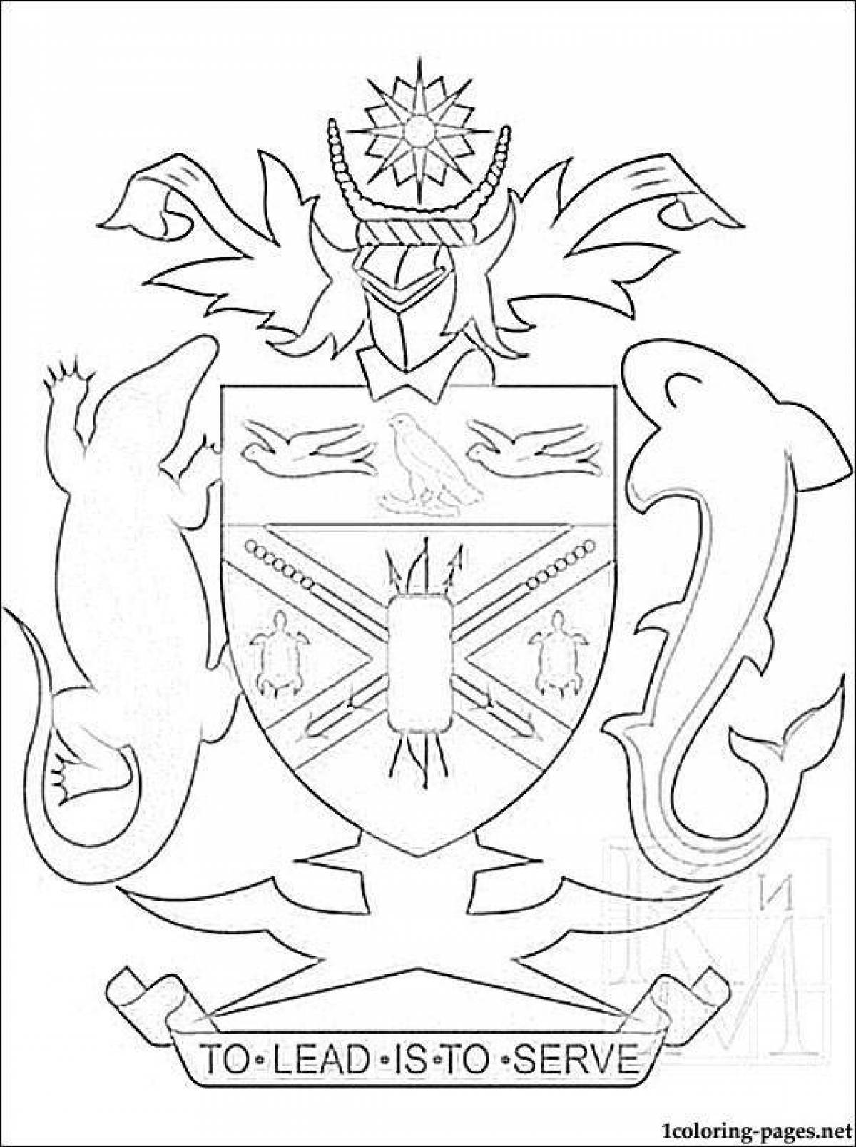 Impressive coloring family coat of arms