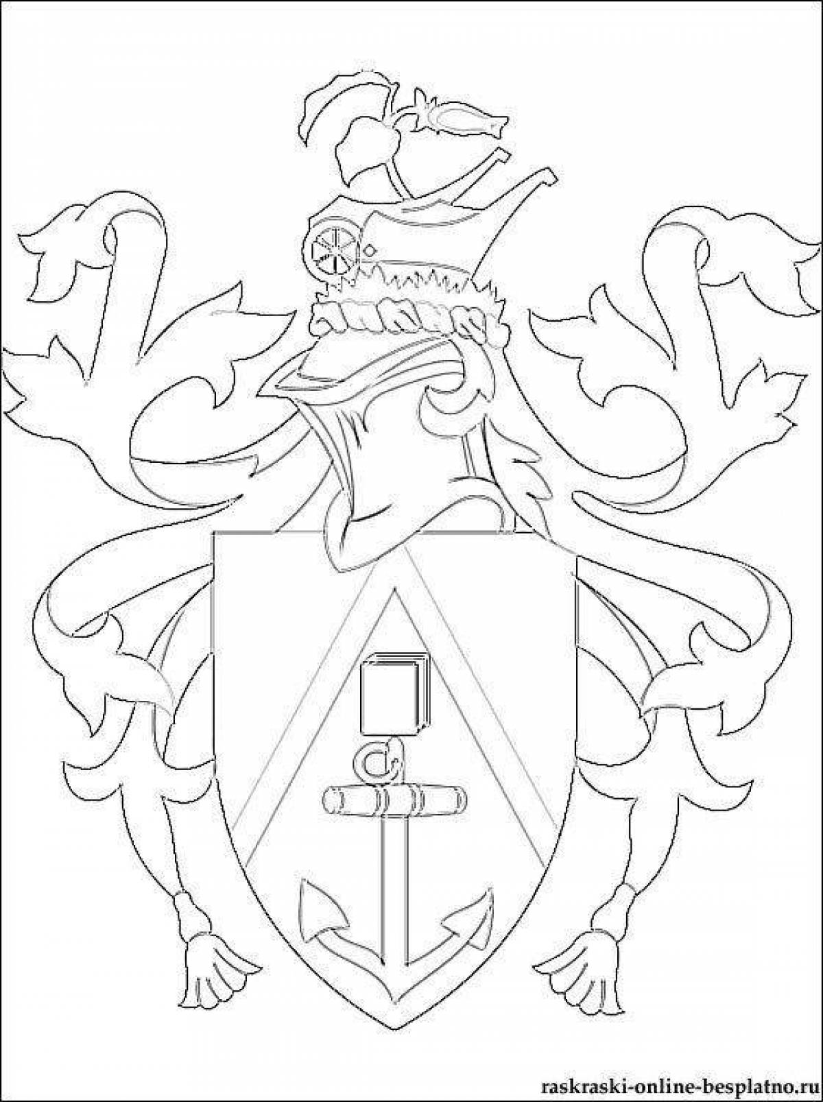 Fantastic family coat of arms coloring book