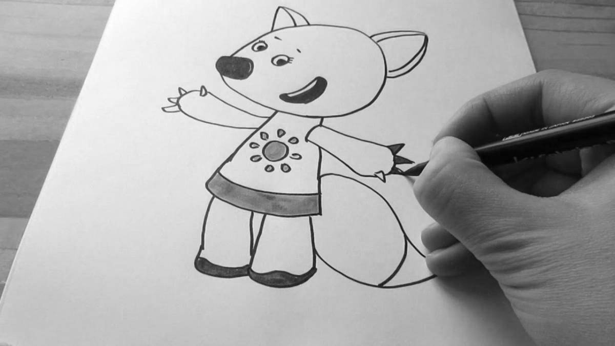 Witty fox coloring Mimimishka