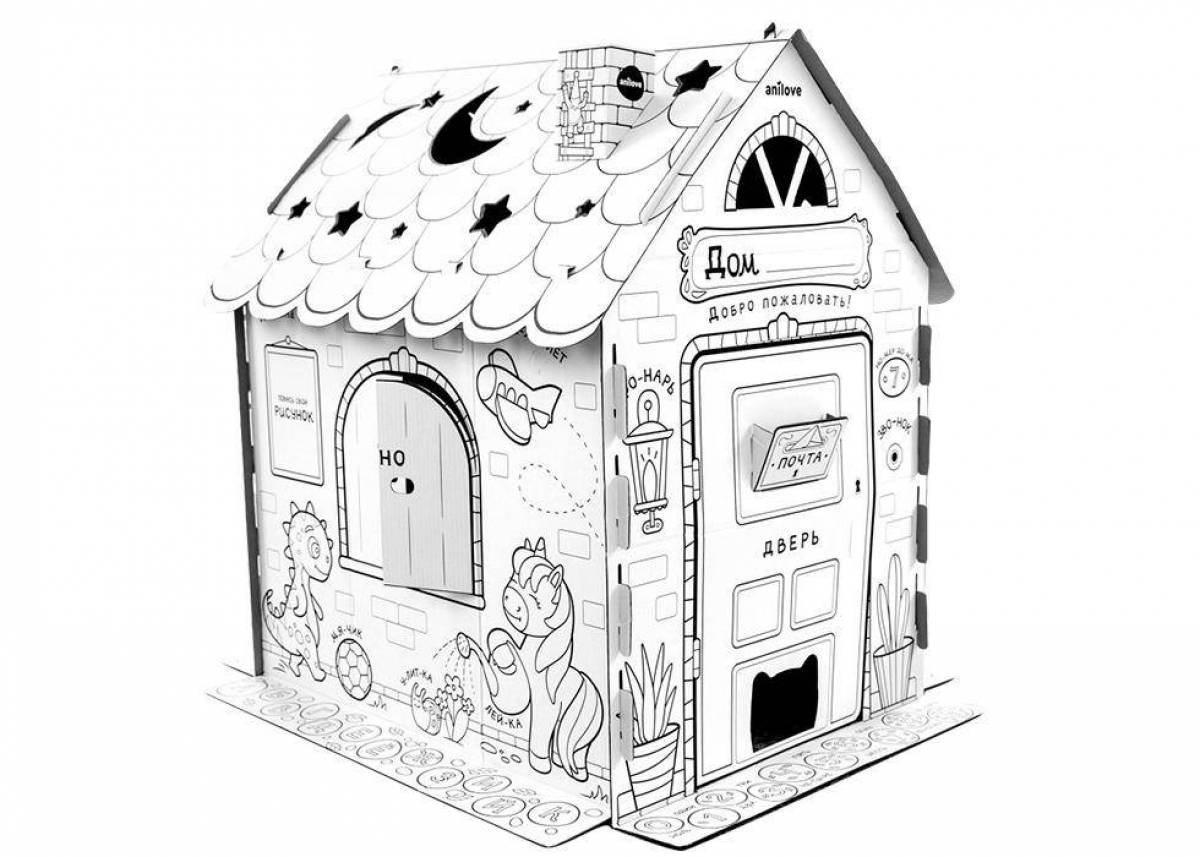 Coloring page amazing cardboard house