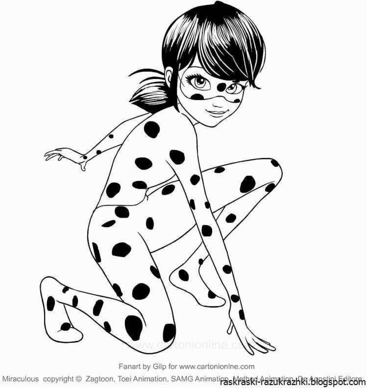 Pretty lady bug coloring page