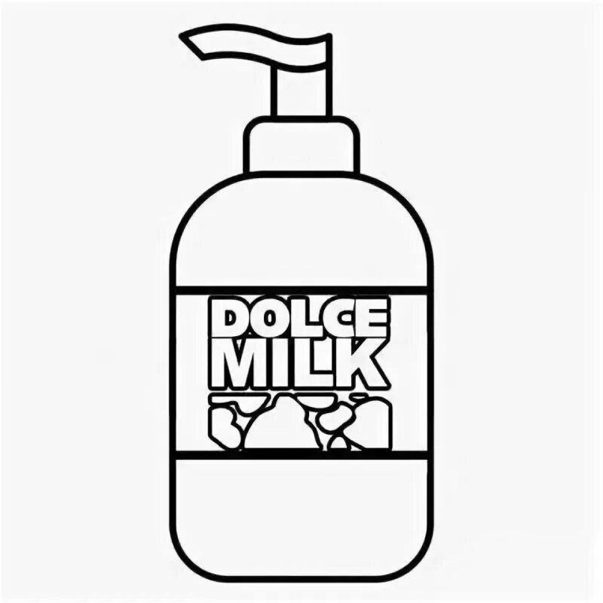Colorful dolce milk cosmetics coloring page