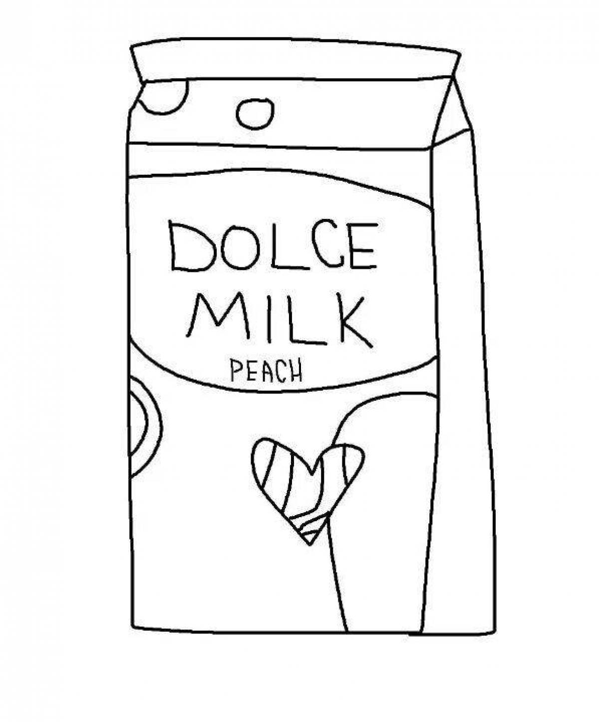 Glitter milk cosmetics dolce coloring page