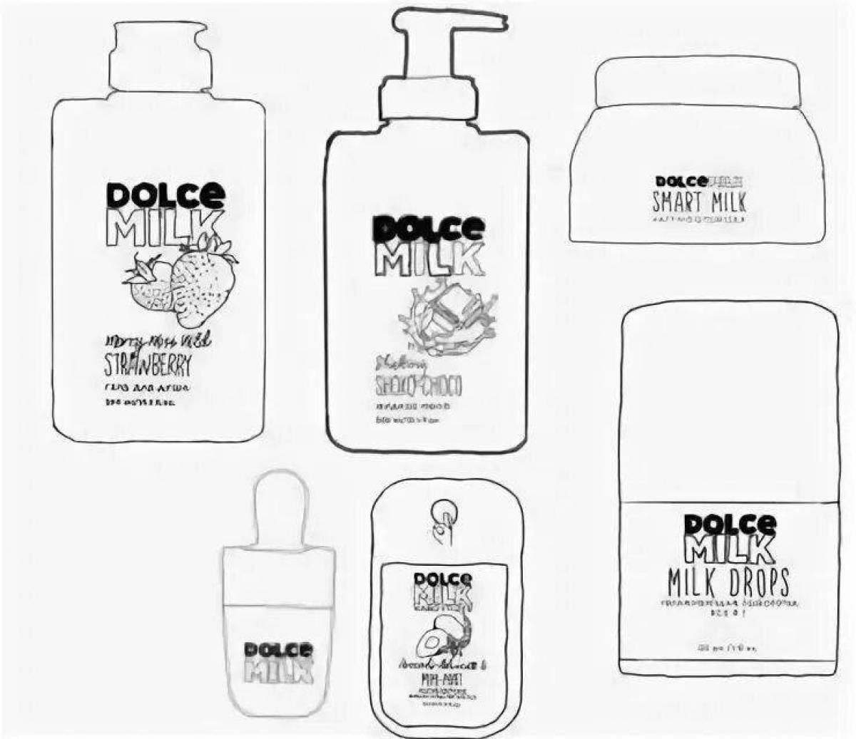 Intriguing coloring of dolce milk cosmetics