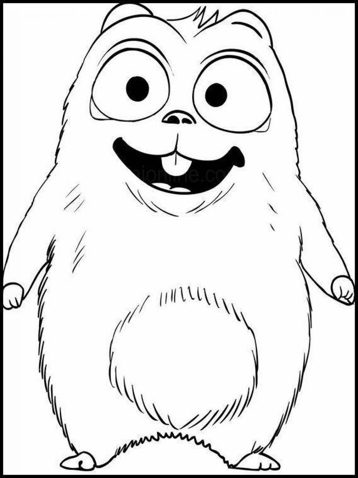 Colourful grizzly and lemmings coloring page
