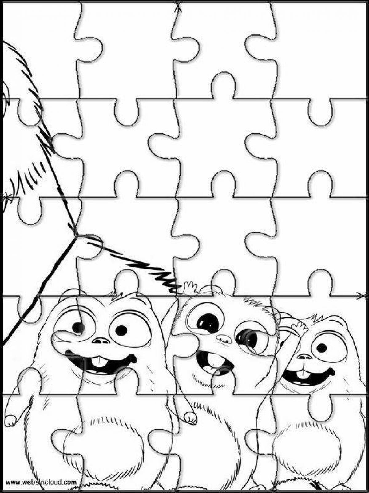 Coloring page joyful grizzlies and lemmings