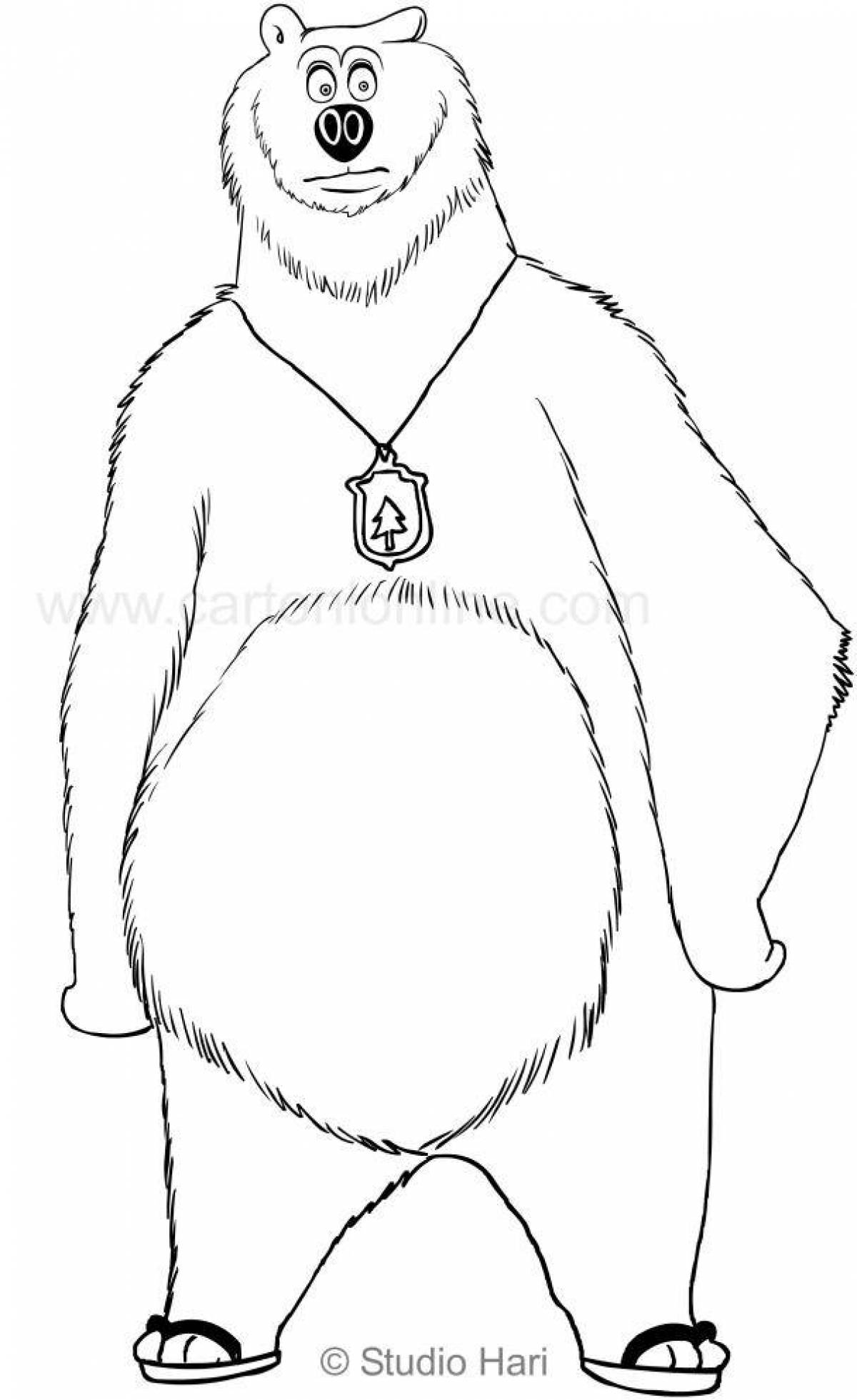 Animated grizzly and lemming coloring pages