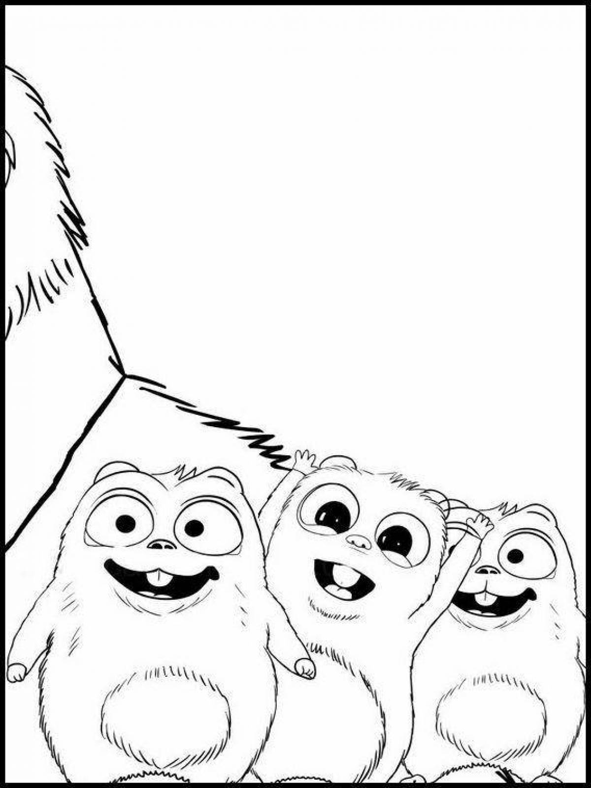 Funny grizzlies and lemmings coloring page