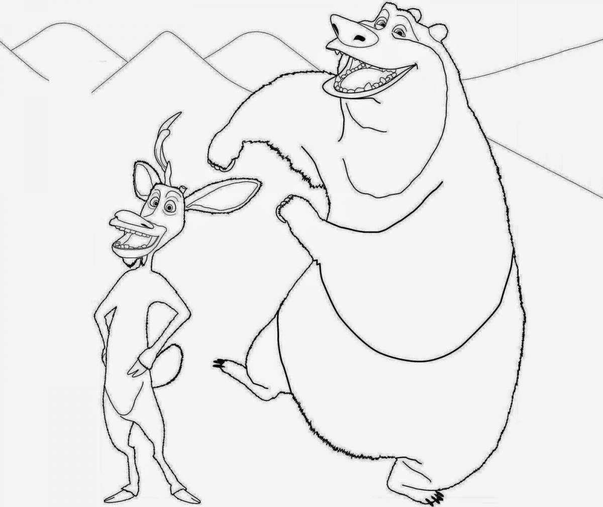 Adorable grizzlies and lemmings coloring page