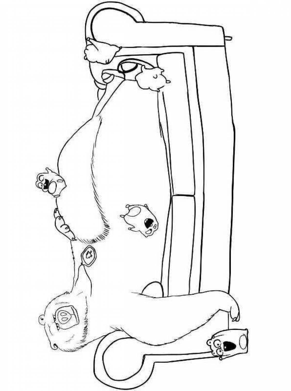Incredible grizzly and lemming coloring pages