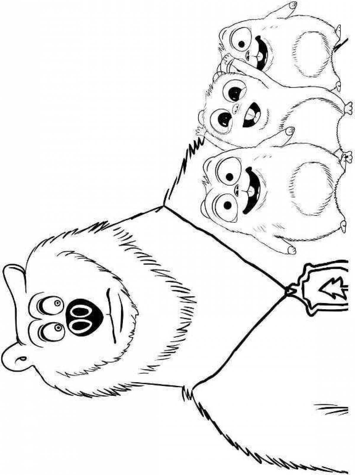 Fabulous grizzlies and lemmings coloring page