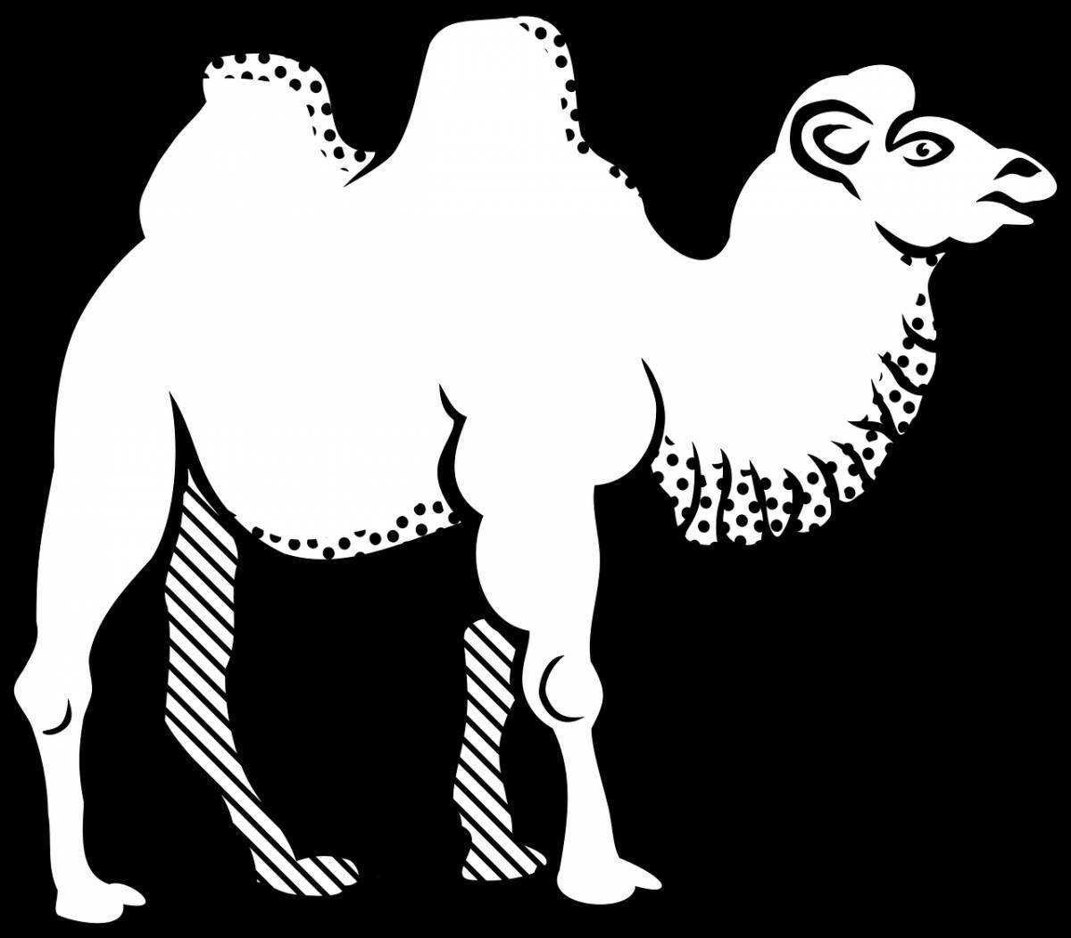 Удивительная страница раскраски верблюдов для детей