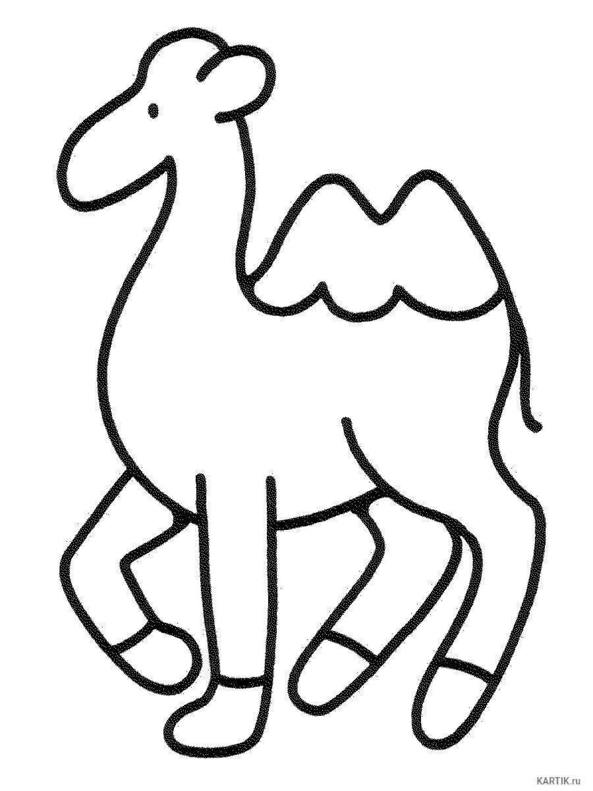 Раскраска очаровательный верблюд для детей