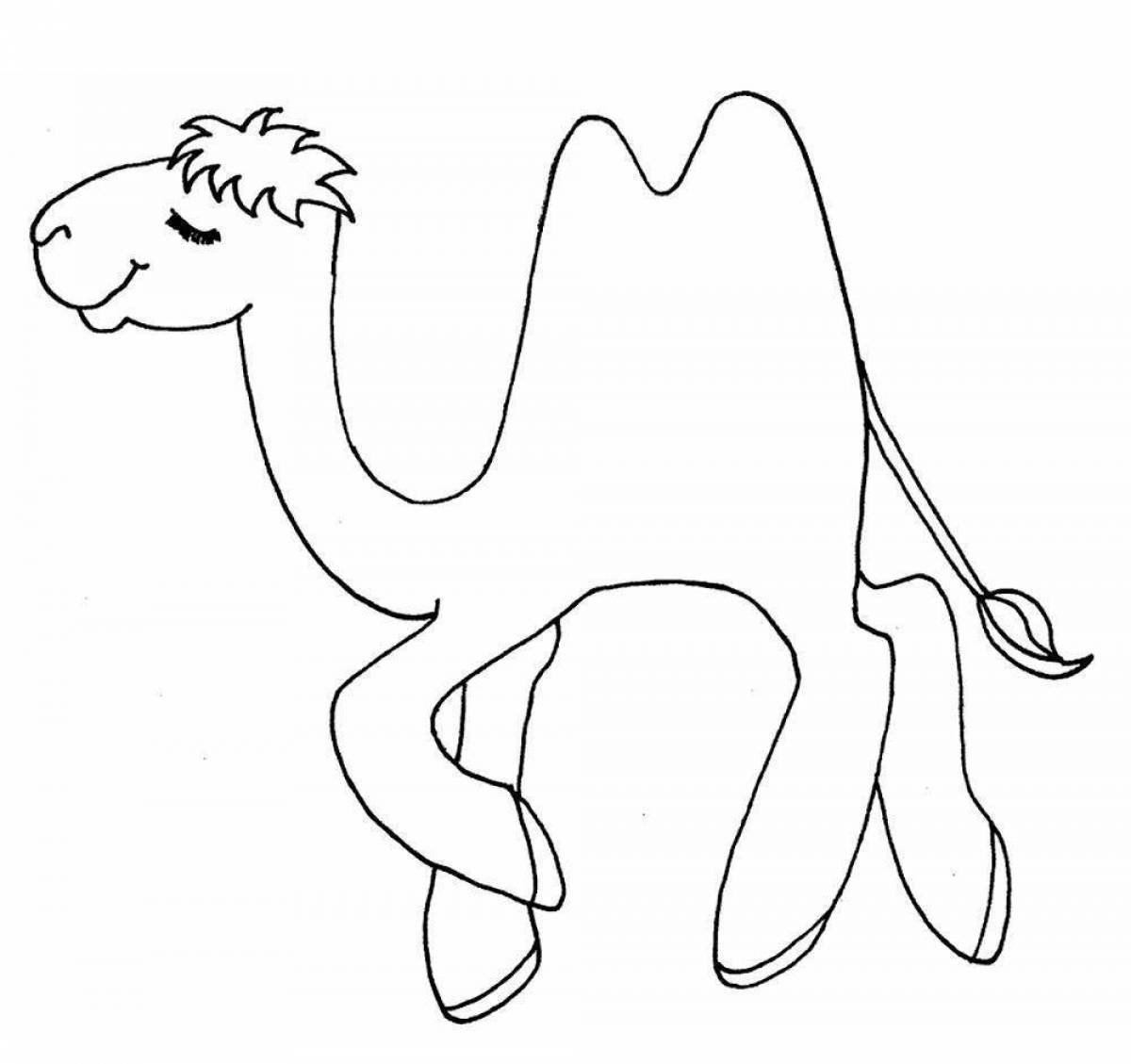 Cute camel coloring book for kids