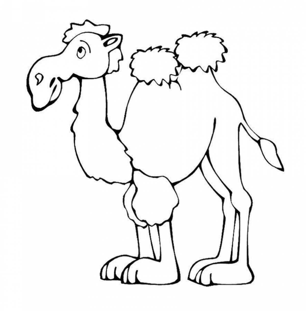 Раскраска радостный верблюд для детей