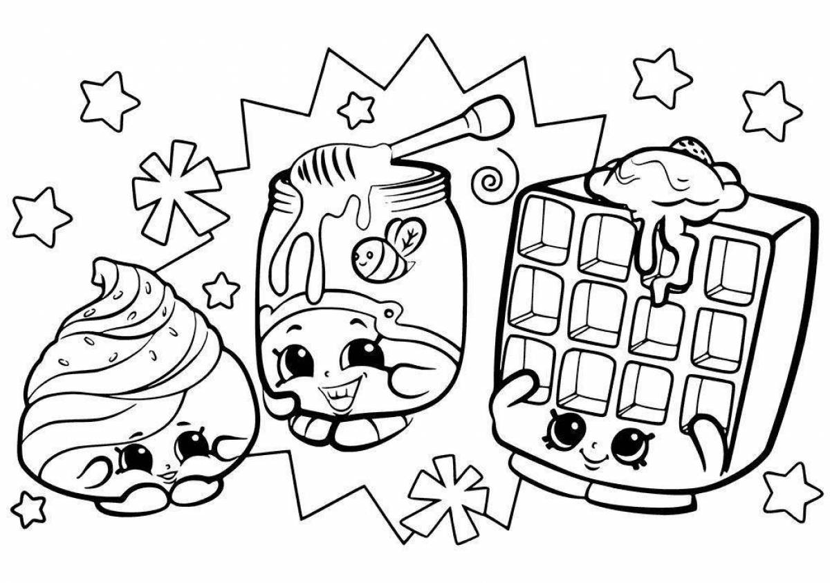 Shopkins adorable coloring book for kids