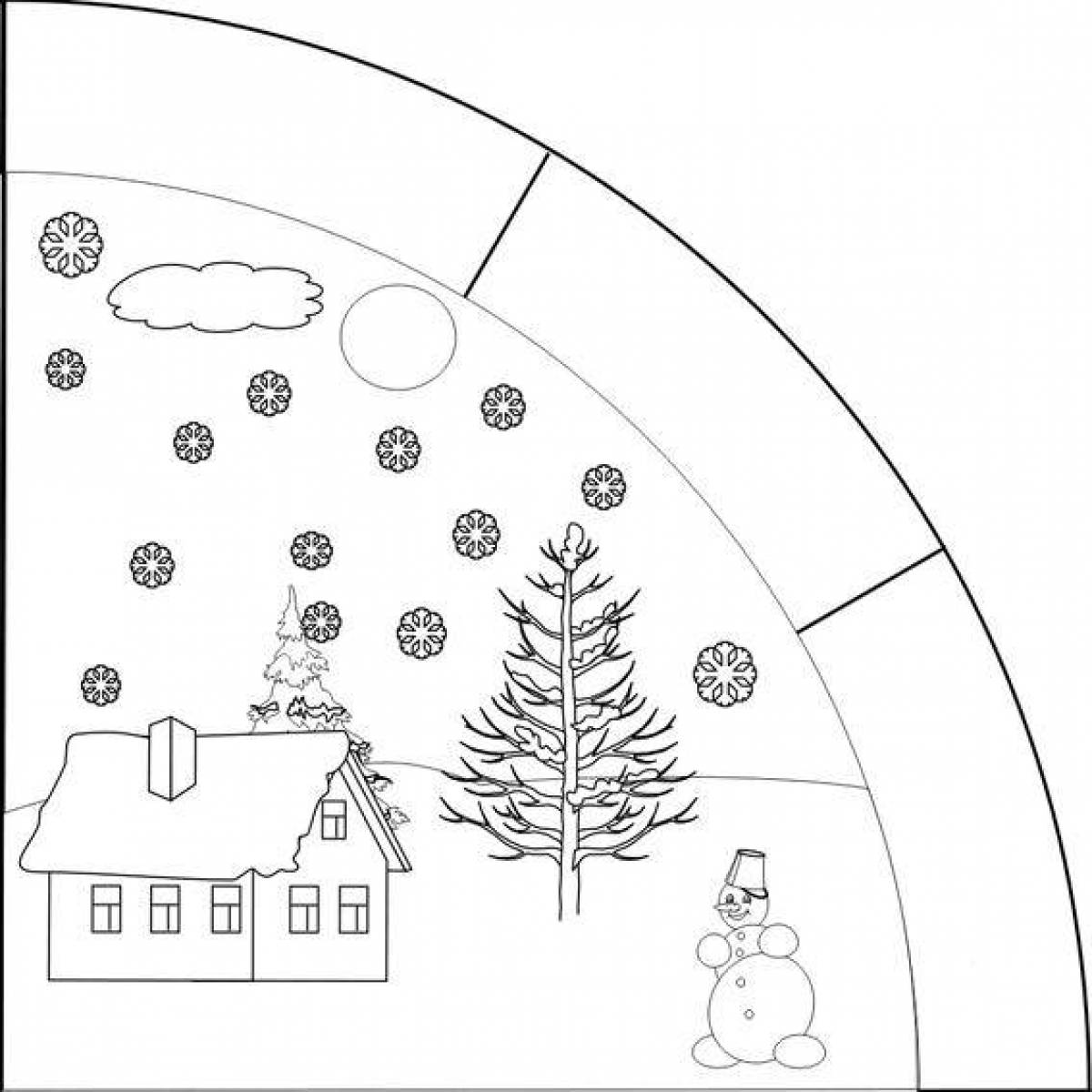 Great winter coloring book for kids