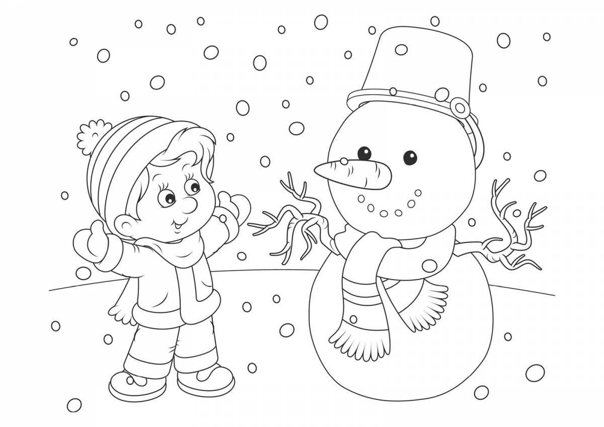 Exotic winter coloring book for children 5 years old